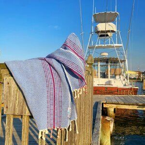 Salt Rag Beach Towel - "Blue Channel Rag" [Sand Free Turkish Beach Towel]